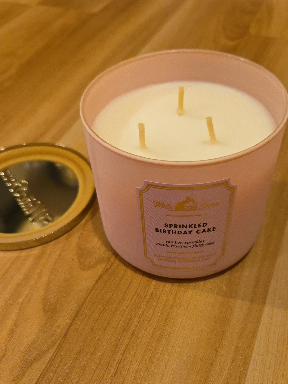 White Barn Sprinkled Birthday Cake 3-Wick Scented Candle - Pink